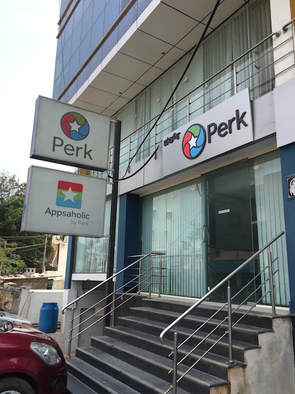 Outside the Perk.com offices
